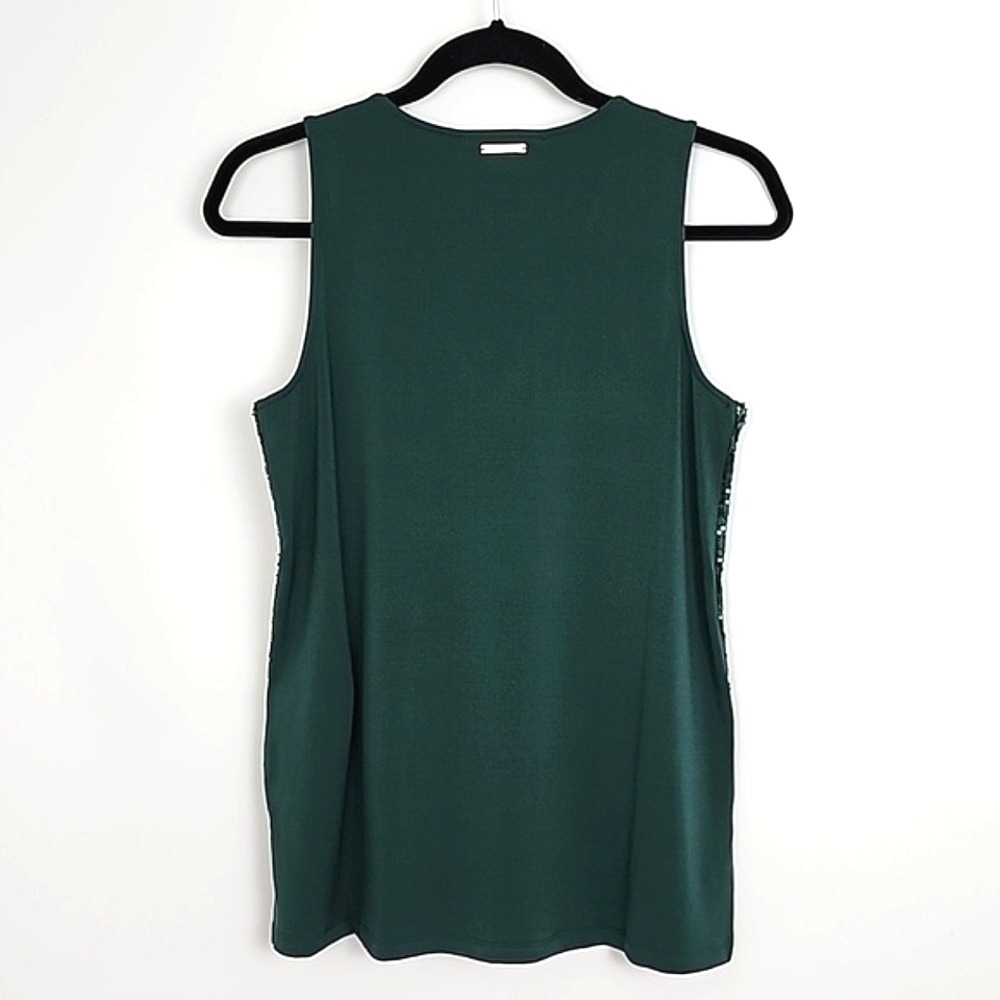 NWT Michael Kors Women's Sequin V-Neck Sleeveless Top Emerald Green XS - Picture 5 of 12
